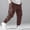 #069-Coffee, variant on Men's Tech Style Cargo Pants with Multiple Zippered Pockets and Cuffed Hems Waterproof Lightweight Joggers
