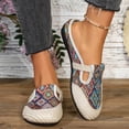 thumbnail image 2 of Rokment Women's Bohemian Ethnic Mules Dress Slides Sandals Beach Summer Vintage Casual Closed Toe Wedge Low Heels Comfortable Walking Half Slippers Clogs for Wide Width Red Size 9.5, 2 of 7
