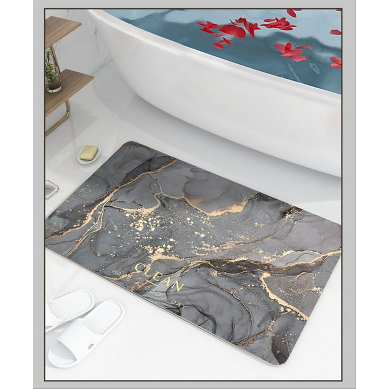 Midsumdr Bathroom Rugs-Non Slip Quick Dry Super Absorbent Thin Bath Mat Fit  Under Door-Washable Bathroom Floor Mats-Shower Rug for in Front of
