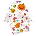 thumbnail image 4 of Afdoent Girls Pajamas Set Halloween Pumpkin Ghost Print Sleepwear Soft Long Sleeve Button-Down Sleepwear Nightwear 2Pcs Pajama Sets Loungewear Comfortable For Kids Holiday 11-12 Years, 4 of 5