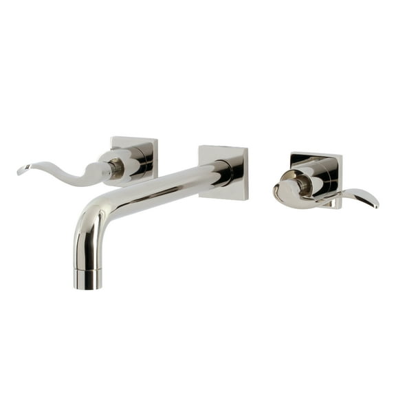 Kingston Brass KS6026DFL NuWave Two-Handle Wall Mount Roman Tub Faucet, Polished Nickel