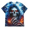 thumbnail image 2 of LAOLIUSN Men’s 3D All-Over Print Skull Graphic T-Shirt, Short Sleeve Crewneck, Stretch Polyester-Spandex Tee, S-4XL, 2 of 6