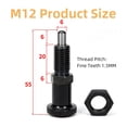 thumbnail image 3 of Spring Knob Plunger Retractable Spring Plunger Pull Ball Loaded Plunger Pin Non Lock Out Indexing Short Pull Knob Pin Spherical (M16), 3 of 10