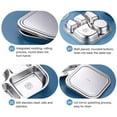 thumbnail image 6 of Sectioned Plates Mess Trays Practical Stainless Steel Camping Plates Divided Dishes for Convenient Meal Management, 6 of 8