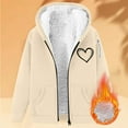 thumbnail image 5 of Ruimatai Women Plus Size Fleece Hooded Jacket Zipper Front Oversized Long Sleeve Cozy Soft Warm Solid Color Casual Outerwear, 5 of 5