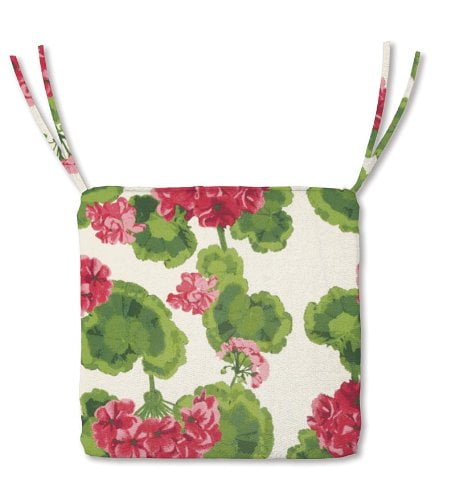 Classic Chair Cushion With Ties 16 Sq X 3 H In Geranium Outdoor Square By Plow Hearth Com - Plow And Hearth Patio Furniture Cushions Classic Chair Cushion With Ties 16 Sq X 3 H In Geranium Outdoor Square By Plow Hearth Com - Plow And Hearth Patio Furniture Cushions