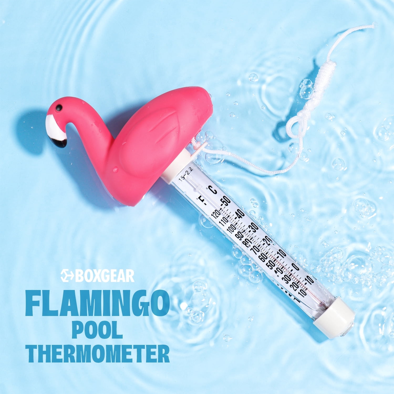 Ixir Floating Pool Thermometer Water Temperature Reader for Outdoor Pool Shatterproof 9 x 0.99 x 0.2 Inch Capacity (-10°C to 50°C)