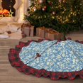 thumbnail image 5 of Pofeuu Floral Retro Style Print Christmas Tree Skirt Tree Skirt Ornaments Soft Plush Christmas Tree Mat for Decorations Holiday Party Indoor Outdoor-36", 5 of 6