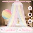 thumbnail image 4 of Bed Canopy with Lights, Bed Canopy for Girls Princess with Luminous Stars, Canopy Bed Curtains for Twin to King Size Bed, Baby Kids Adult Indoor Decor Bedroom Reading Nook Outdoor Camping, Rainbow, 4 of 13