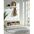 thumbnail image 5 of Unique Loom Matrix Trellis Collection Area Rug - Diamonds (5' Round Gray/Ivory), 5 of 7