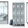 thumbnail image 2 of SOLAURA Metal Storage Lockers with 3 Doors Large Steel Cabinet for Gym, Garage, Office - Gray, 2 of 7