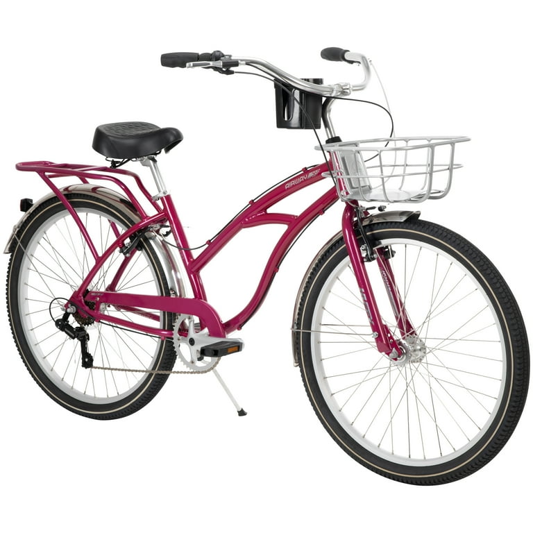 Huffy Airway 26 inch Aluminum 6 Speed Cruiser Bike for Women Pink