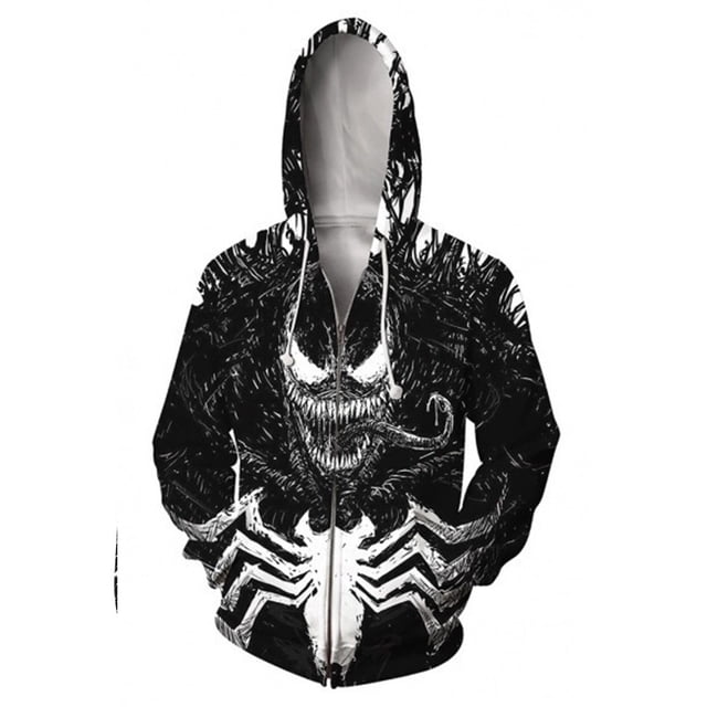 Printemps et Automne Impression Numérique 3D Cosplay Animation Cardigan à Fermeture Éclair Chandail à Capuchon Vêtements de Douleur