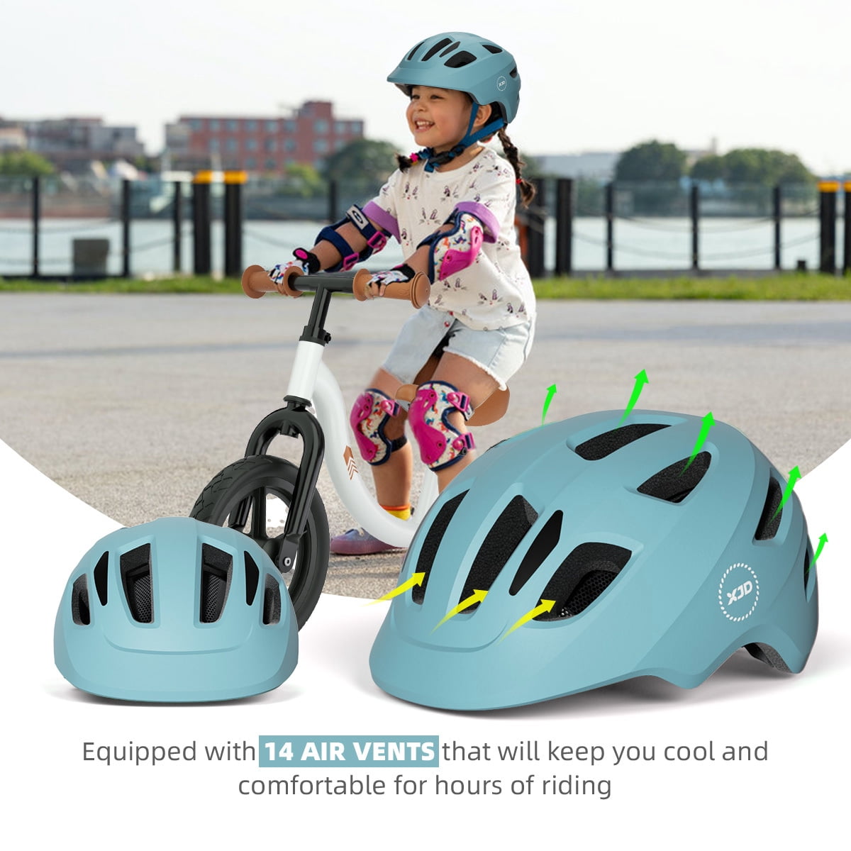 XJD Toddler Helmet Kids Bike Helmet for Boys Girls Child Age 1 and Older，Green XS