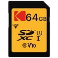 thumbnail image 1 of Kodak 64 GB Class 10 UHS-I U1 SDXC Premium Memory Card, 85MBs Read Speed, 25MBs Write Speed for Full HD Videos and High-Resolution Pictures, Compatible with Devices Supporting SDHC and SDXC Standards, 1 of 3