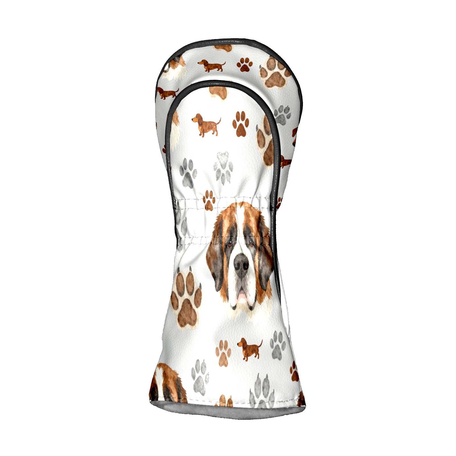 Golf Club Covers, Gray DogPaw Premium PU Leather Driver Hybrid Putter Head Covers with Velvet Lining, Waterproof Golf Gifts for Men Women