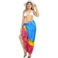 thumbnail image 2 of HAPPY BAY Women's Wraps Summer Long Pareos Vacation Skirt Bathing Suit Cover-Up Beach Dress Bikini Sarong Swimwear for Women One Size Tie Dye, Blue, 2 of 4