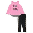 thumbnail image 2 of Kidtopia Toddler Girls 2T-4T Rock Girl Denim Legging Set (Light Pink 4T), 2 of 4
