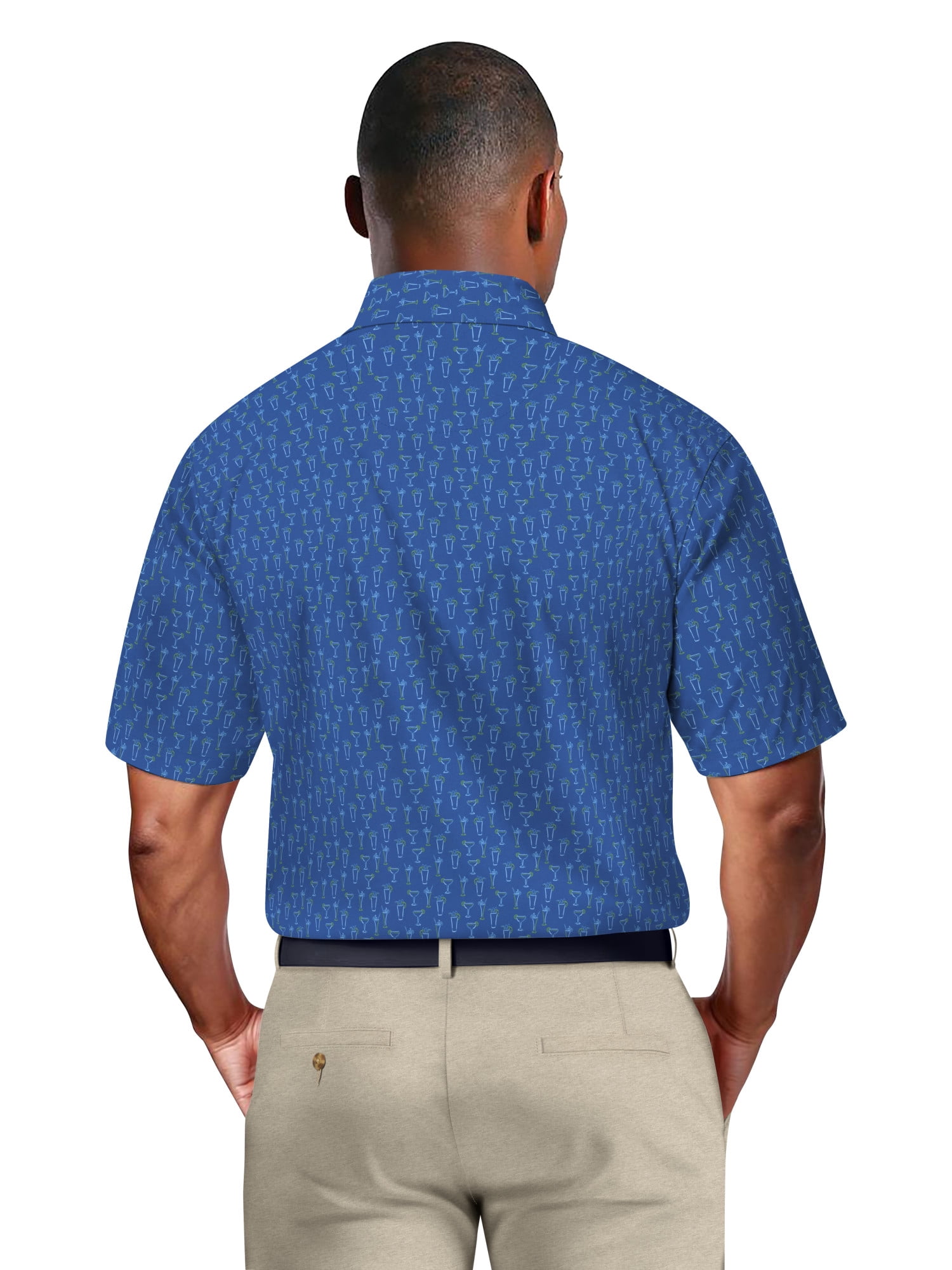 Ben Hogan Men's & Big Men's Performance Drink Conversational Short Sleeve Golf Polo Shirt, Sizes S-5XL