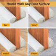 thumbnail image 4 of 36" Waterproof Door Draft Sper Double Side Noise Dust Blocker Under Draft Guard, Weather Stripping Door Seal Wind-Proof, Adjust Size 30\\u201C-36\\u201D, White-Cotton, 4 of 5