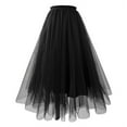 thumbnail image 3 of vigerkar Tulle Skirts for Women High Waisted A Line Tiered Layered Mesh Maxi Skirt Petticoat Pull On Elastic Costume Black, M, 3 of 3