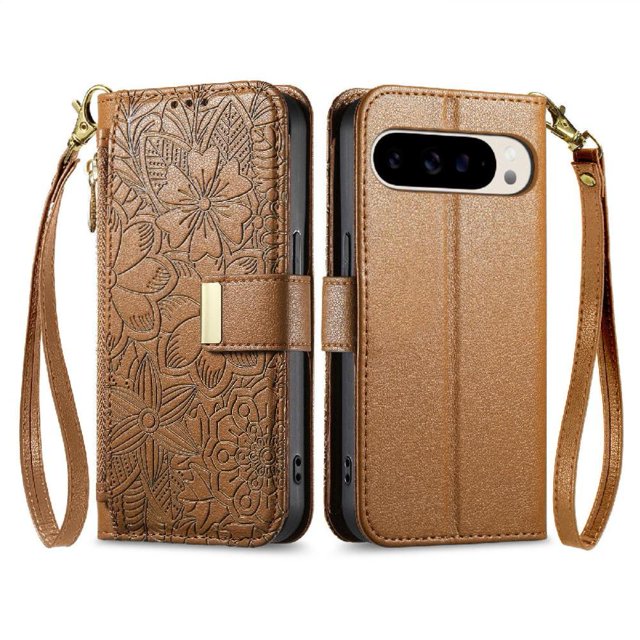 Flip Case for FOXDOCK Google Pixel 10 Pro Floral Embossed Gift Choice Kickstand Viewing Wallet Function Full Protection