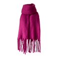 thumbnail image 3 of Women's Chunky Fringe Scarf, Winter Solid Color Shawl Wrap, Oversized Thickened Scarf, Fall Winter Accessory, Plush Warm Scarf and Cape Purple3, 3 of 3