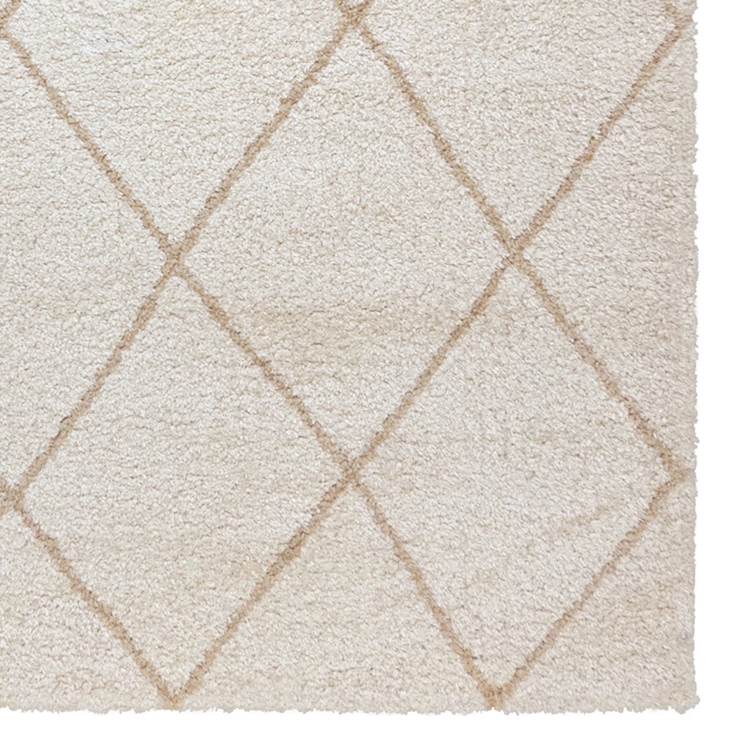 Gertmenian Thayer Diamond Shag Checkered Ivory Indoor Area Rug, 9x13
