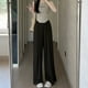 thumbnail image 3 of Pantalones de pierna ancha para chicas calientes de verano, pantalones casuales adelgazantes de cintura alta, pantalones de mujer de talla grande, pantalones de pierna recta de color sólido, 3 of 4