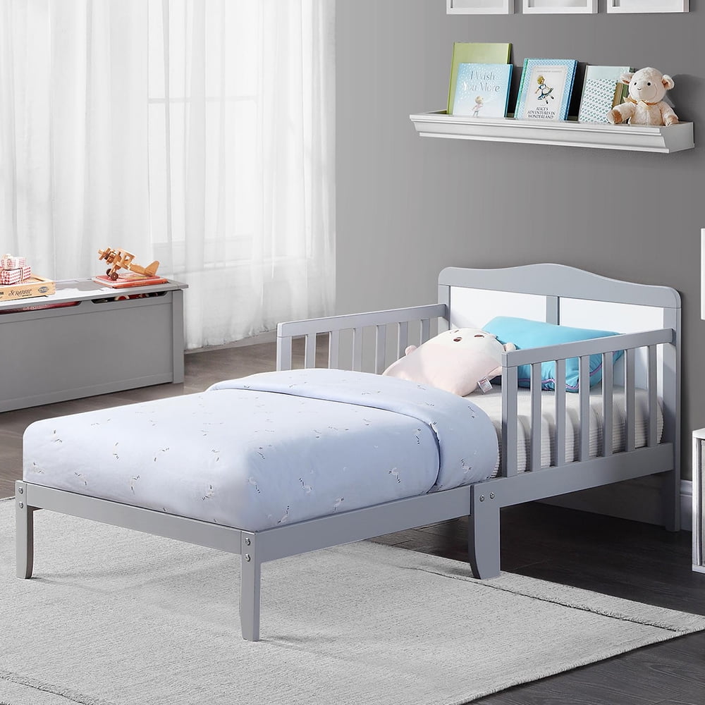 Fashnice Safety Children Beds Slat Support Wooden Toddler Bed Space