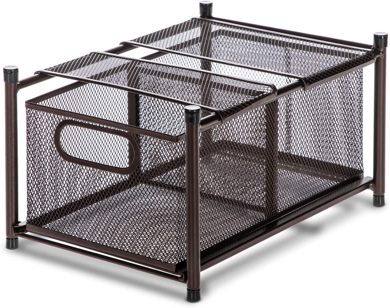 Home Zone Living Tabletop Kitchen Basket Organizer, Pull Out Shelf