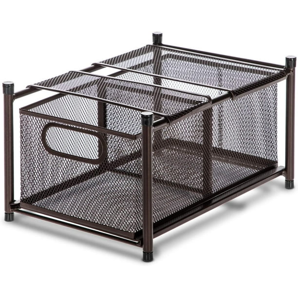 Home Zone Living Tabletop Kitchen Basket Organizer, Pull Out Shelf