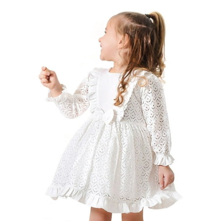 

Lilax Girl Lace White Flower Girl Party Princess Boho Dress (2T White)