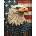 thumbnail image 1 of Qisvanset 12x16 Inch 2D Flat Framed Canvas Art, God Bless America Vintage Eagle Patriotic Religious Home Wall Art, 1 of 5