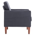 thumbnail image 6 of Accent Arm Chair, Modern Linen Upholstered Accent Sofa with Arms and Curved High Back Comfy Armchair with Solid Wood Leg Single Sofa Chair Accent Chair for Living Room, Dark Grey, 6 of 7