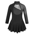 thumbnail image 2 of YONGHS Girls Mock Neck Figure Ice Skating Dress Gymnastic Leotard Ballet Dance Skirt 4-14 Black 8, 2 of 7