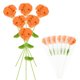 thumbnail image 1 of Paquete de 6 Flores de Ganchillo, Clavel de Lana Artificial Tejido para Flores Tejidas a Mano [Naranja], 1 of 1
