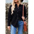 thumbnail image 1 of Women's Black Corduroy Button Pocket Shirt, 1 of 14