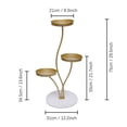 thumbnail image 4 of 3-Tier Metal Plant Stand, Indoor/Outdoor Modern Freestanding Round 3-Pot Flower Plant Holder Rack for Living Room White Gold, 4 of 10