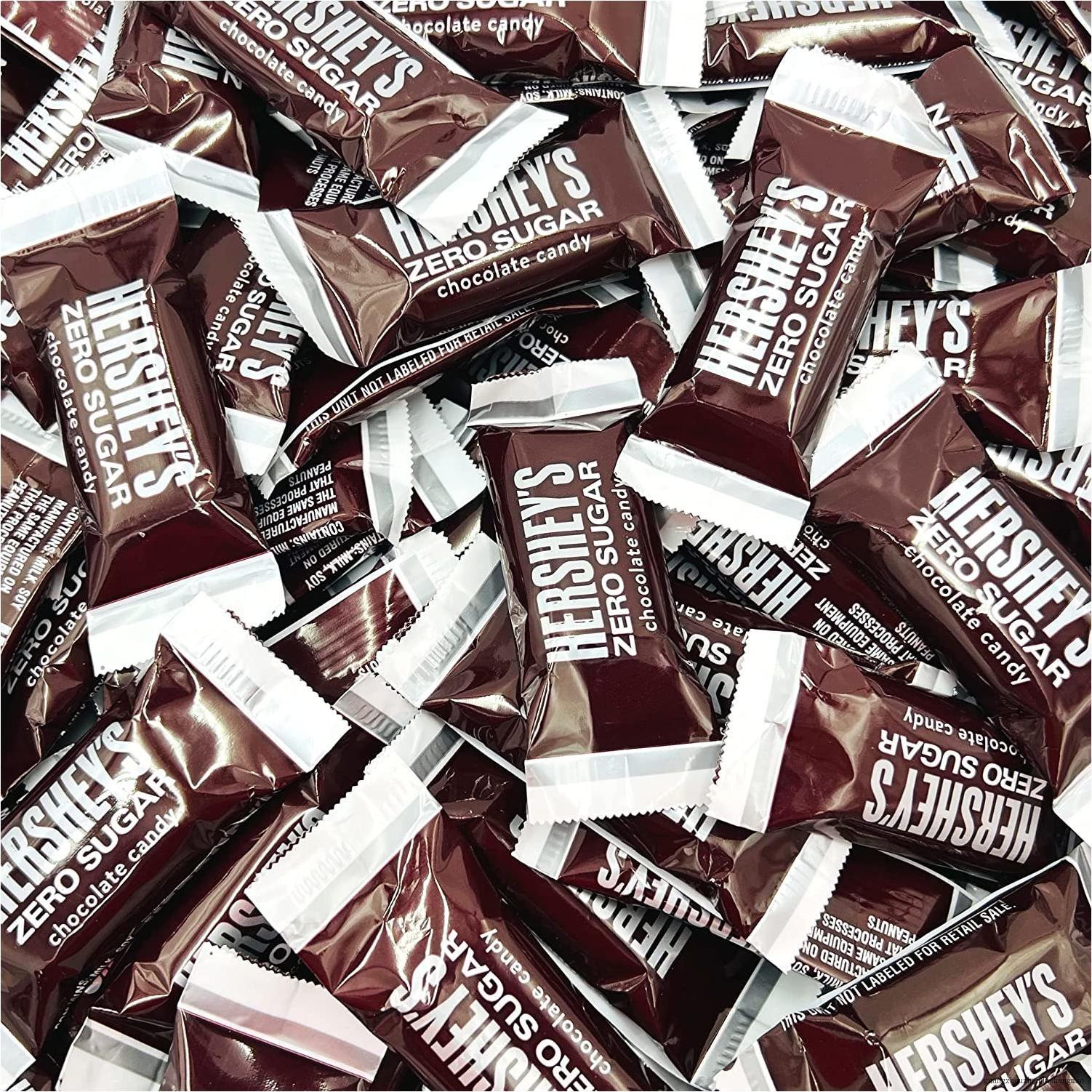 hershey's zero sugar chocolate candy bars, individually wrapped (2.5