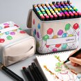 thumbnail image 1 of Marker Case Holder, Lightweight Marker Pen Case 120 Slots Multipurpose Large Opening with Handle for Travel, 1 of 7