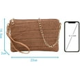 thumbnail image 6 of Women Mini Straw Woven Cross-body Shoulder Bag Chain Strap Evening Beach Clutch Handbag Wristlet, 6 of 6
