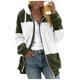 thumbnail image 1 of Gibobby Chamarras para mujer, Moda Mujer Invierno Abrigo de Felpa Empalme con Capucha Manga Larga Bolsillo con Cremallera cálida Chaqueta Suave(AG,M), 1 of 5