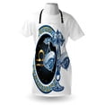 thumbnail image 3 of Zodiac Apron Historical Astronomy Icon Sign Libra Pattern with Wheel and Scales Planetary Image, Unisex Kitchen Bib Apron with Adjustable Neck for Cooking Baking Gardening, Blue Gold, by Ambesonne, 3 of 3
