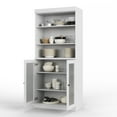 thumbnail image 3 of Palace Imports 100% Solid Wood 32" Pantry Cabinet with Frosted Glass Doors and Adjustable Shelves, White, 3 of 6