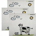 thumbnail image 2 of SWEDEdishcloths Swedish Dishcloth Set of 3 Each Swedish Dishcloths Fun Cow in Sun Design | Eco Friendly Cleaning Absorbent Cloth Eco Friendly Cleaning Wipes, 2 of 3