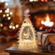thumbnail image 4 of Decoración navideña Árbol de Navidad luminoso Adornos de mesa navideños Luz nocturna luminosa Escena navideña Adornos decorativos de cristal luminoso navideños, 4 of 7