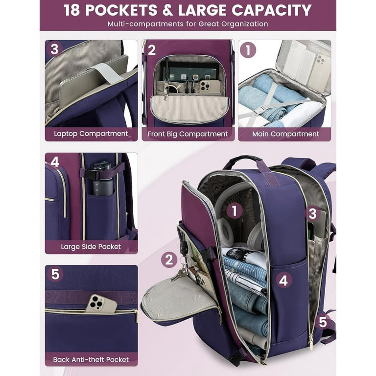 LOVEVOOK Large Travel Backpack for Women & Men, 40L Carry on  display picture 1