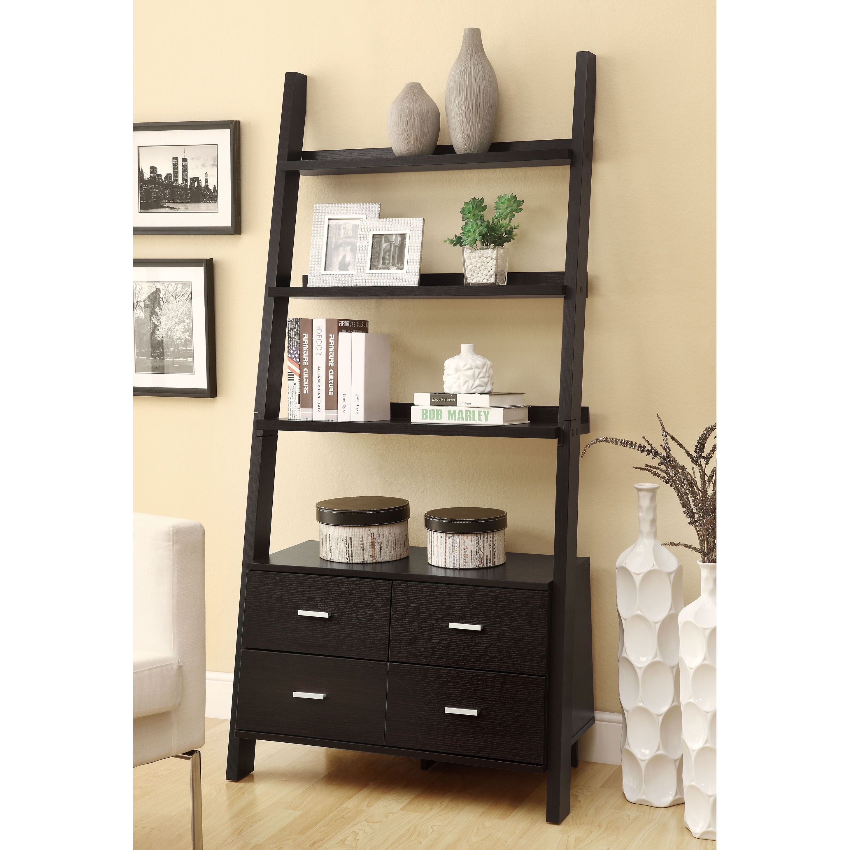 Coaster 4-Drawer Ladder Style Bookcase