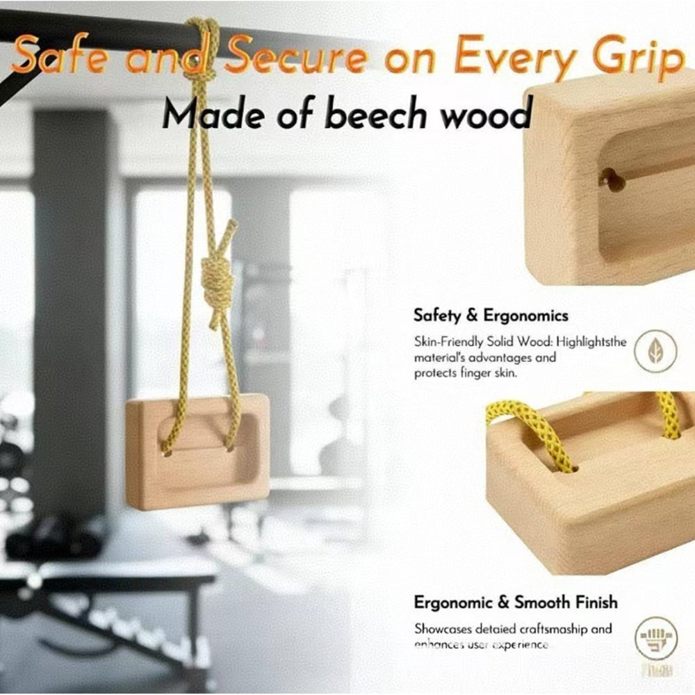 Ksruee Climbing Hangboard Finger Grip Strength Training Board Wooden Climbing Fingerboard for Rock Climbers Home Gym Indoor Doorway Wall Outdoor Bouldering Pull Up Workout